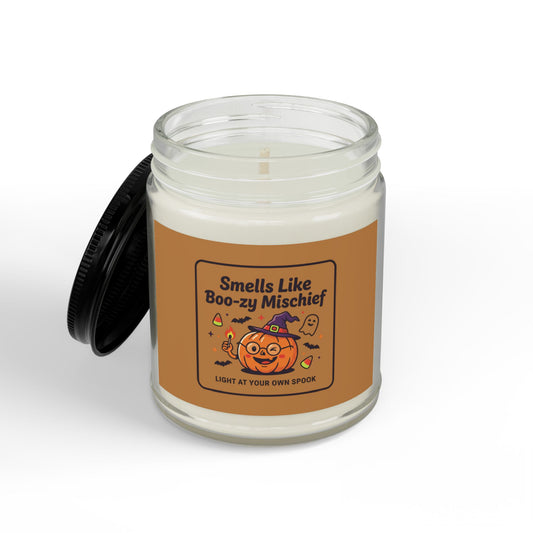 Legacy Soy Candle - "Smells Like Boo-zy Mischief" Pumpkin Halloween Design Scented Soy Candle