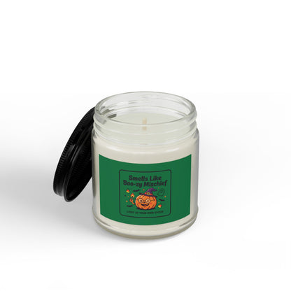 Smells Like Boo-zy Mischief Pumpkin-Green Design Candle | Scented Soy Candle
