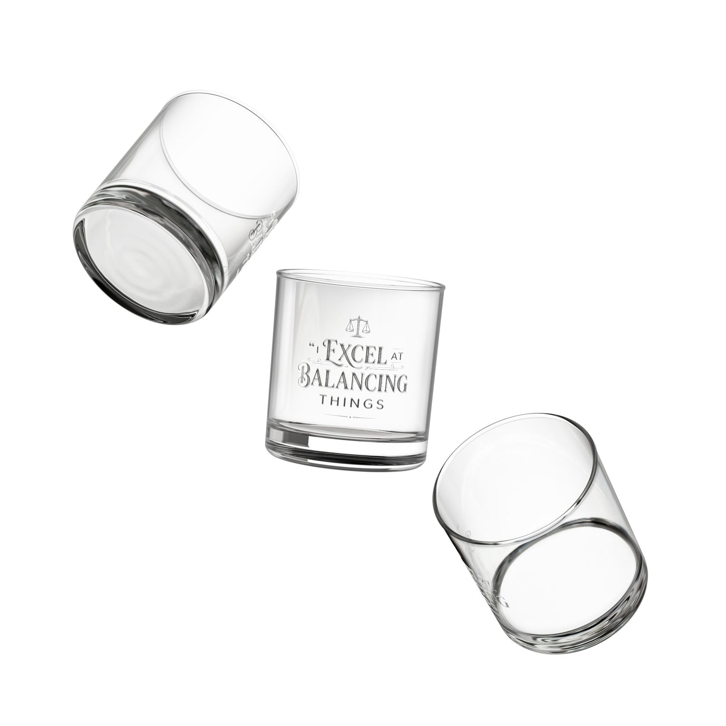 Legacy Whiskey Rocks Glass - 'Excel at Balancing Things'  10oz