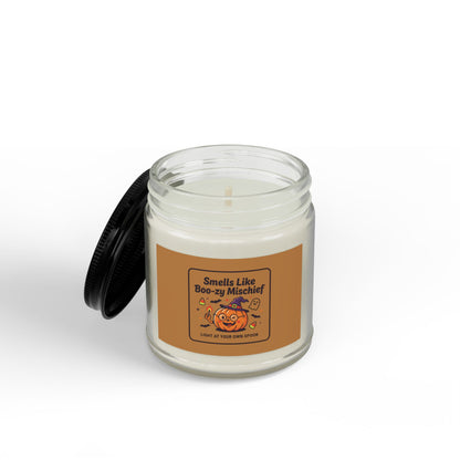 Smells Like Boo-zy Mischief Pumpkin Design Candle | Scented Soy Candle
