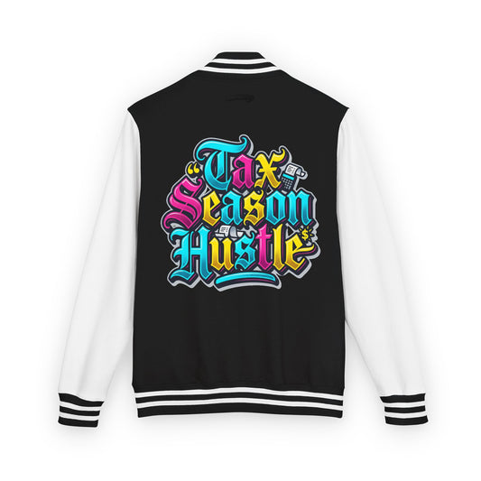 Legacy Letterman Jacket — "Tax Season Hustle" Retro Graffiti Varsity Jacket
