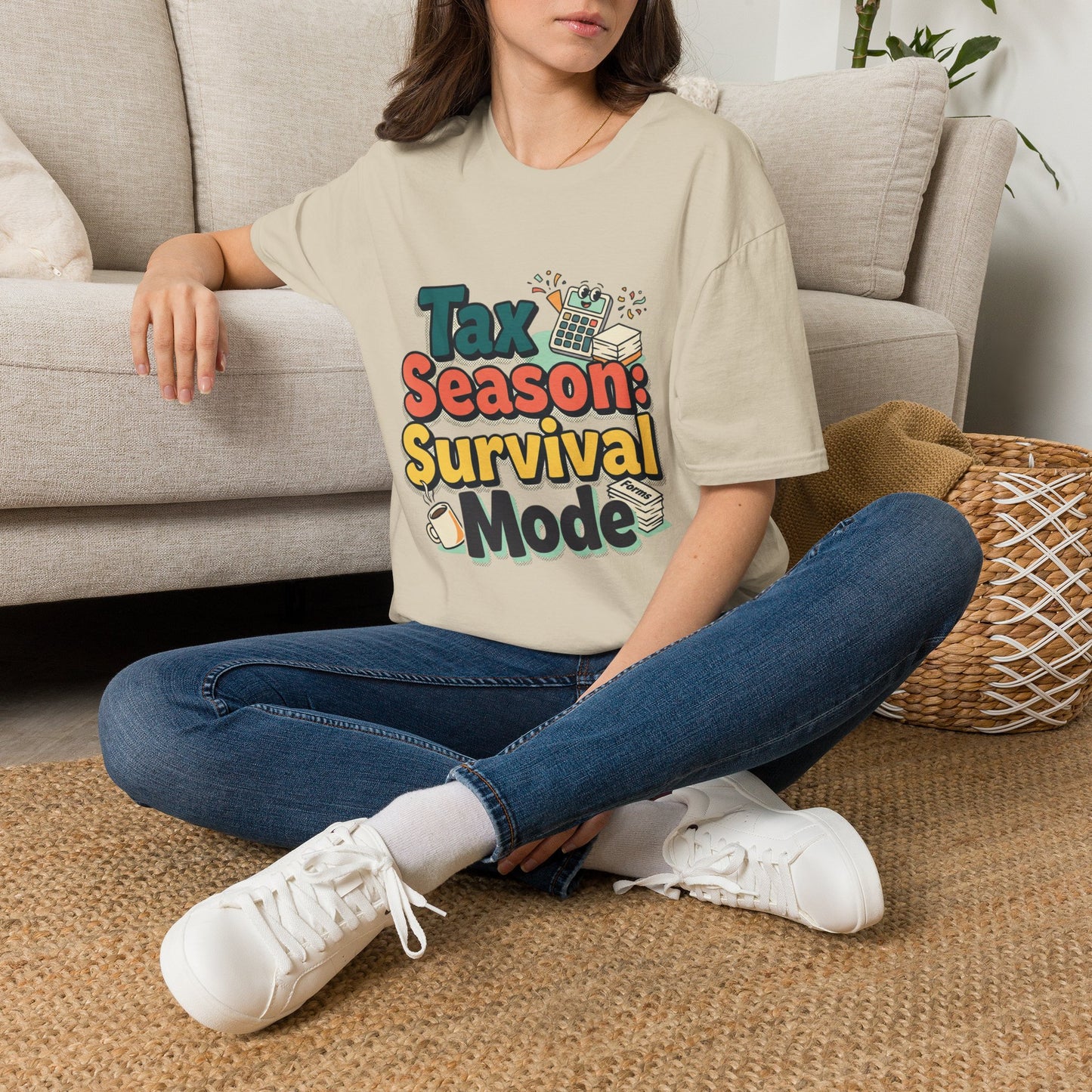 Tax Season Survival Mode T-Shirt | Tax Calculator Graphic
