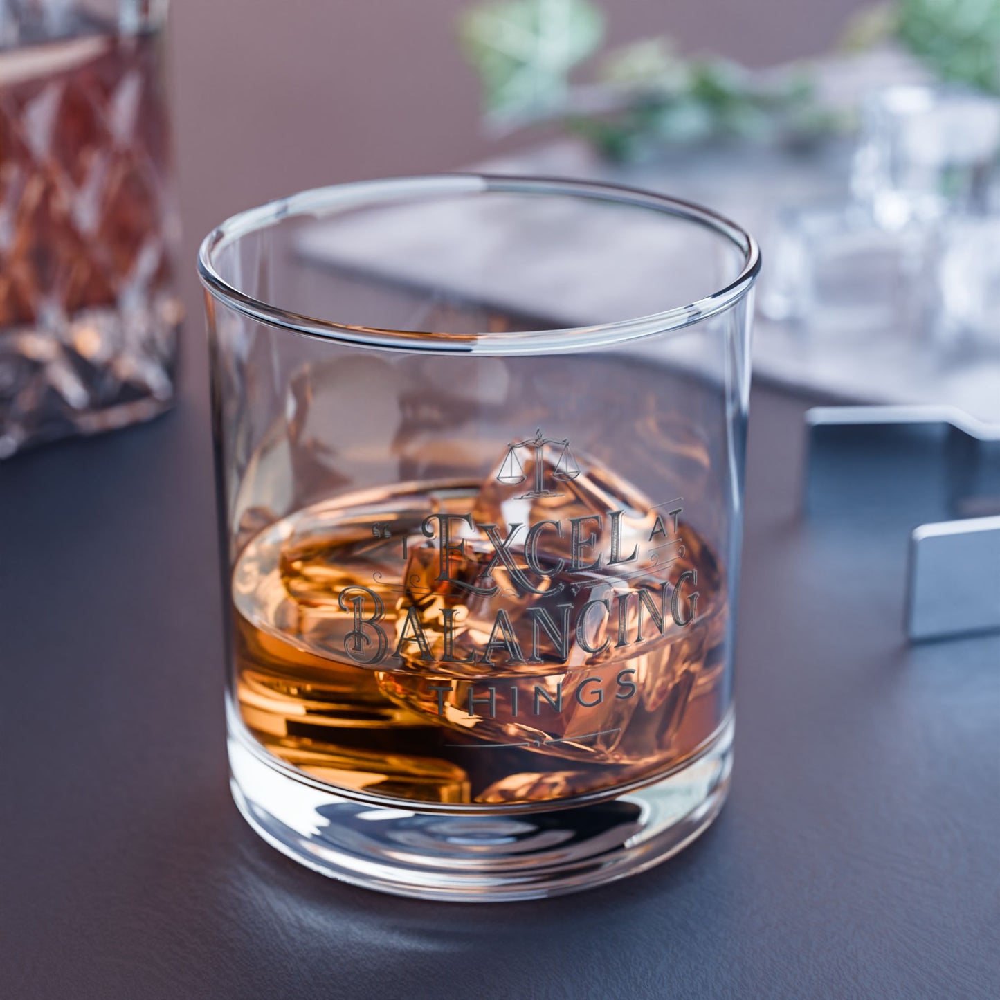 Legacy Whiskey Rocks Glass - 'Excel at Balancing Things'  10oz