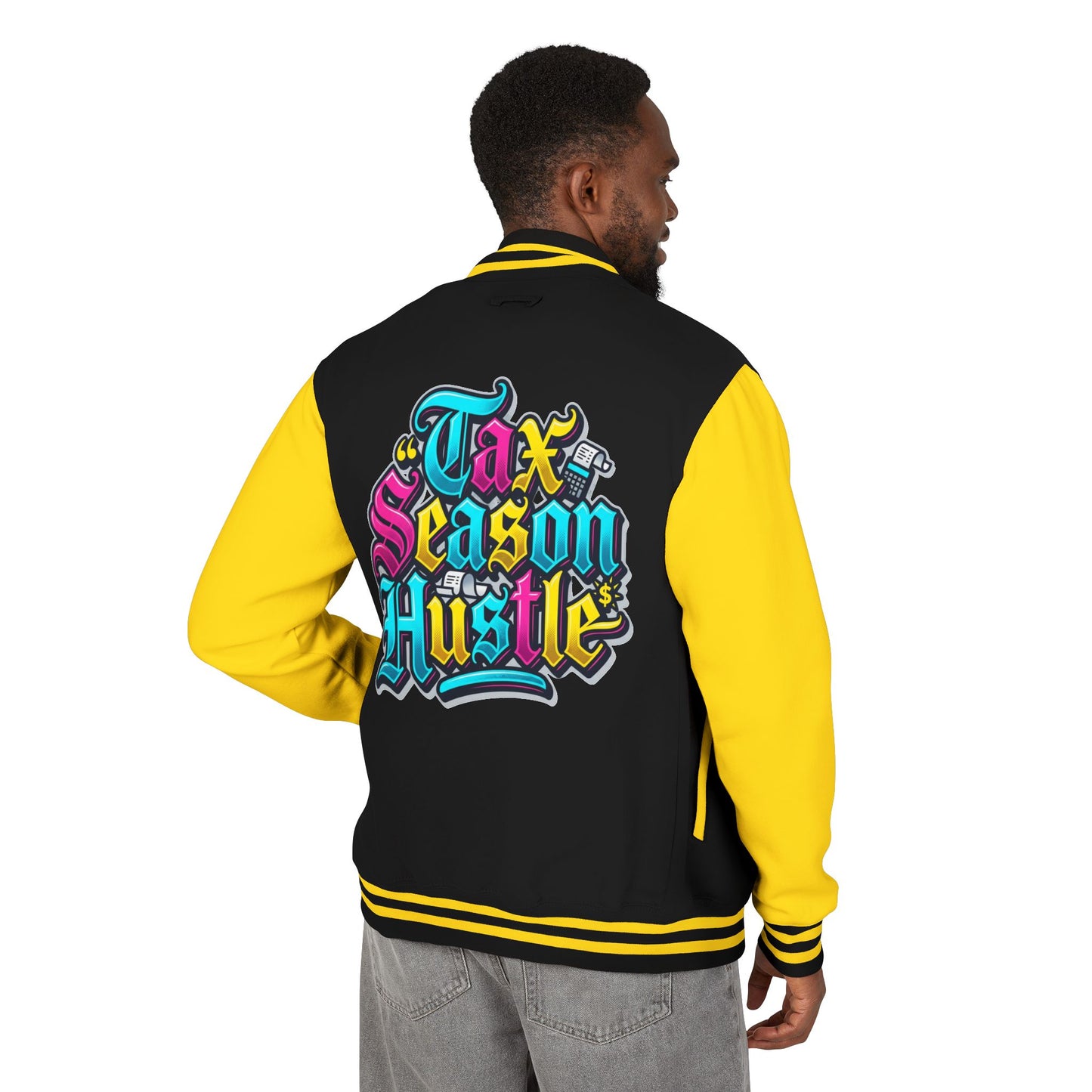 Legacy Letterman Jacket — "Tax Season Hustle" Retro Graffiti Varsity Jacket