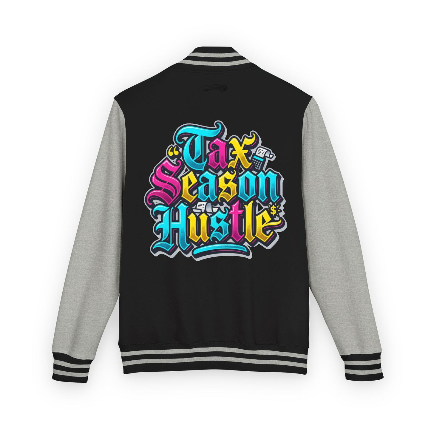 Legacy Letterman Jacket — "Tax Season Hustle" Retro Graffiti Varsity Jacket