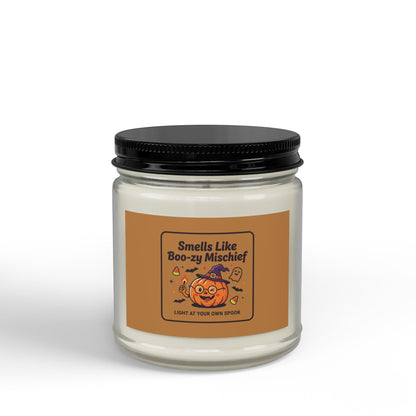 Smells Like Boo-zy Mischief Pumpkin Design Candle | Scented Soy Candle