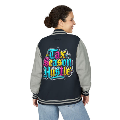 Legacy Letterman Jacket — "Tax Season Hustle" Retro Graffiti Varsity Jacket