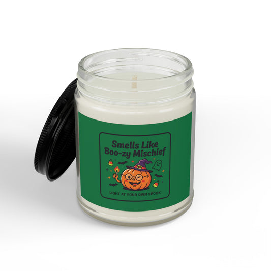 Legacy Soy Candle - "Smells Like Boo-zy Mischief" Pumpkin Halloween Design Scented Soy Candle