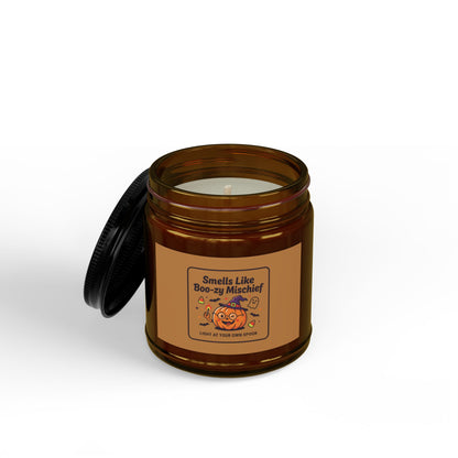 Smells Like Boo-zy Mischief Pumpkin Design Candle | Scented Soy Candle