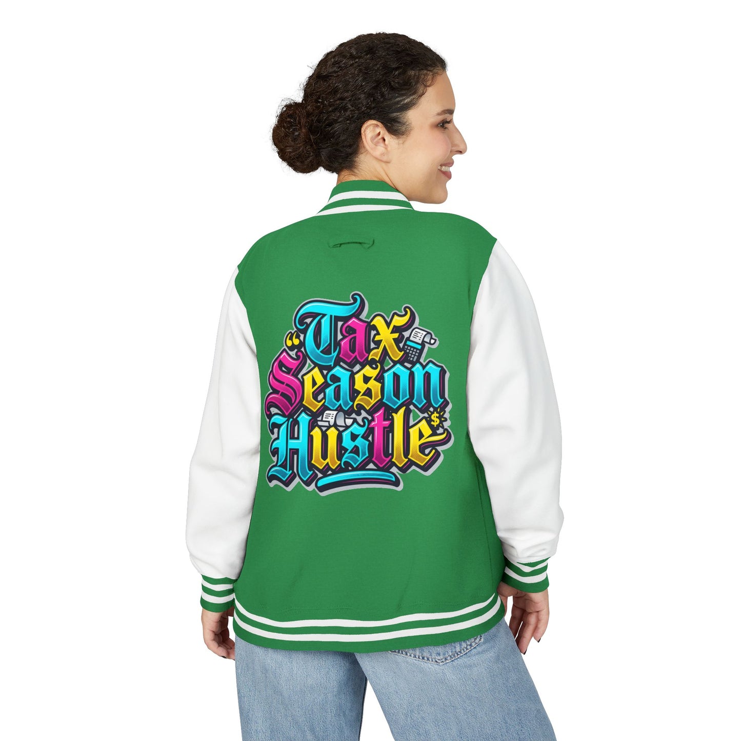 Legacy Letterman Jacket — "Tax Season Hustle" Retro Graffiti Varsity Jacket