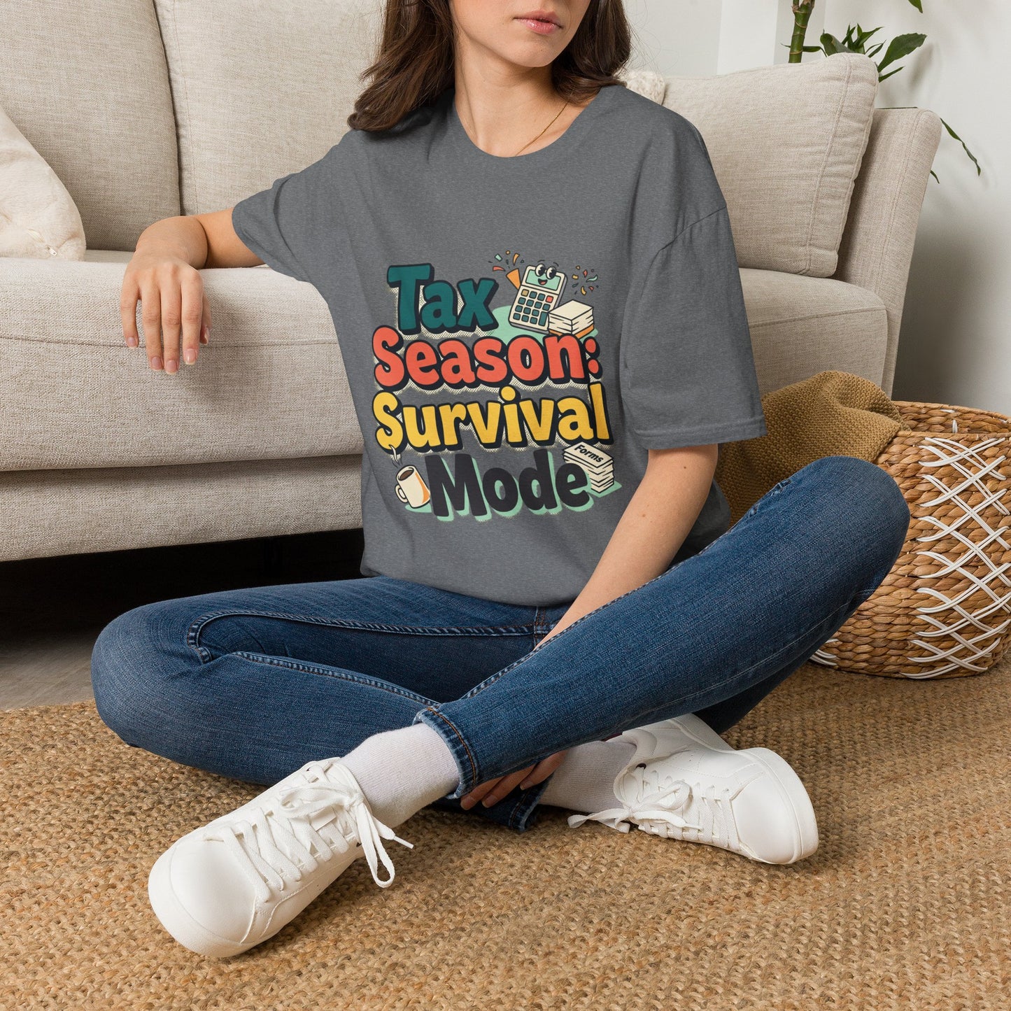 Tax Season Survival Mode T-Shirt | Tax Calculator Graphic