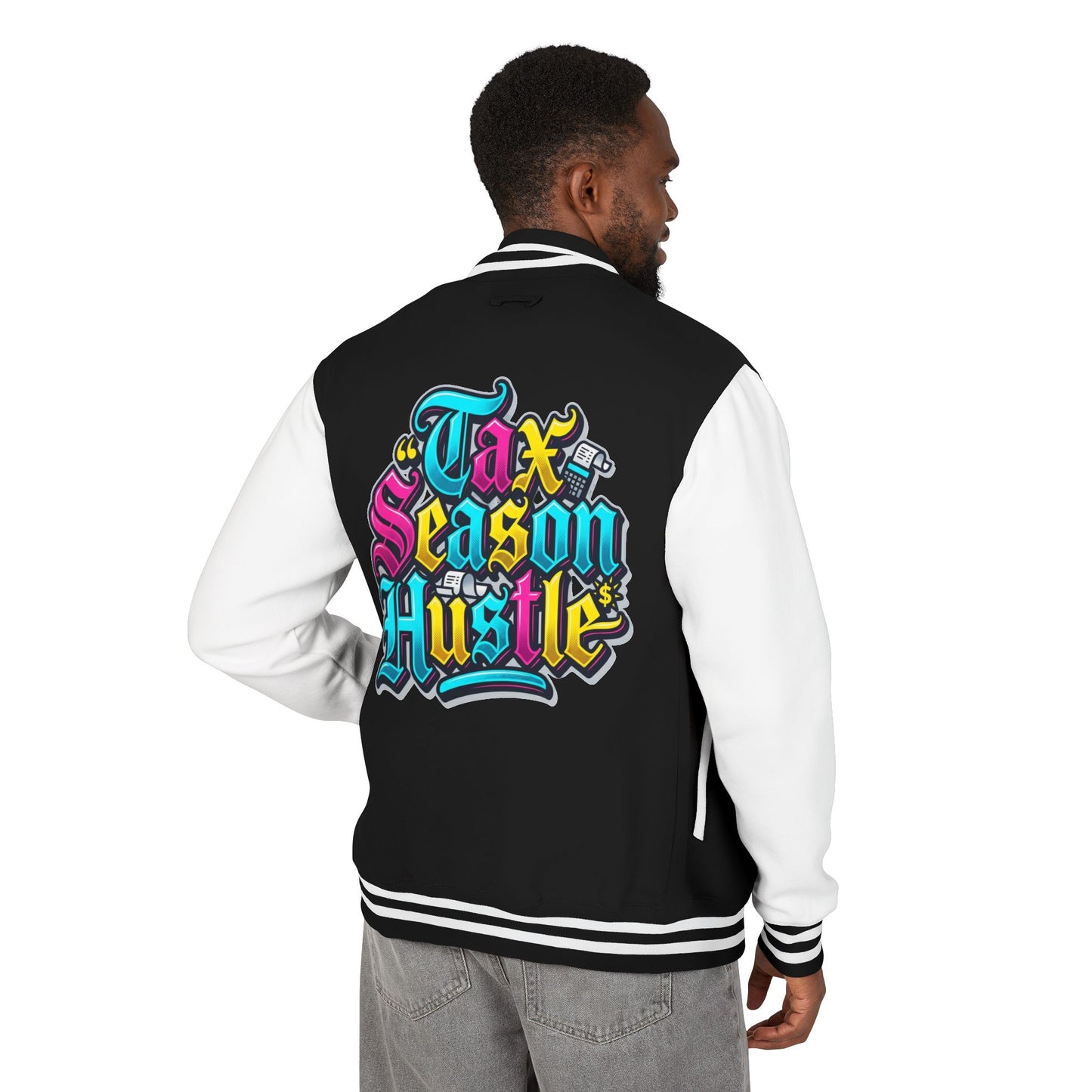 Legacy Letterman Jacket — "Tax Season Hustle" Retro Graffiti Varsity Jacket