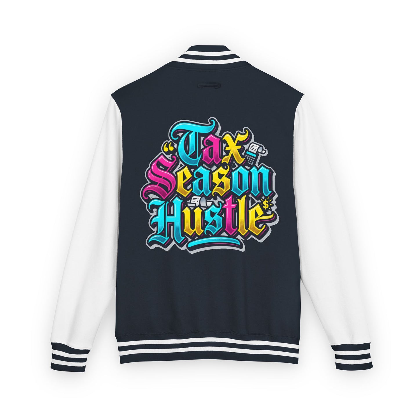 Legacy Letterman Jacket — "Tax Season Hustle" Retro Graffiti Varsity Jacket