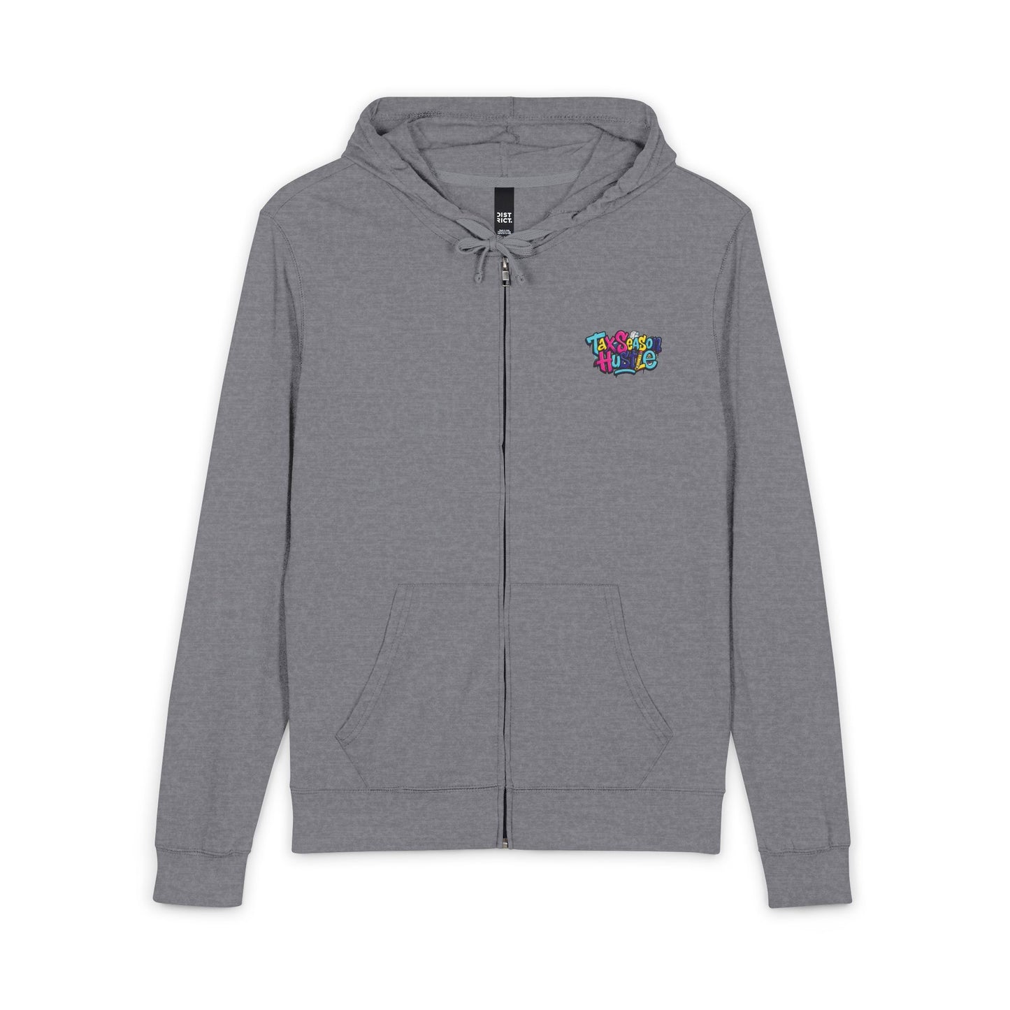 Tax Season Hustle Full-Zip Hoodie - Colorful Graffiti Back Design