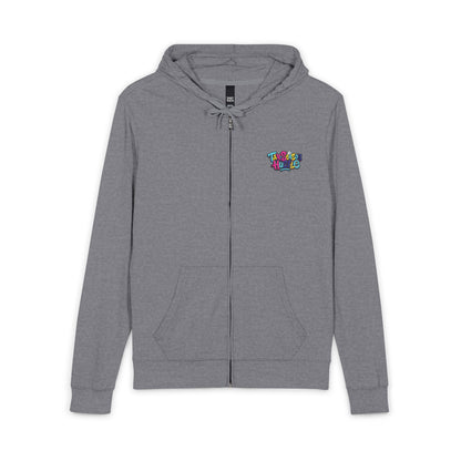 Tax Season Hustle Full-Zip Hoodie - Colorful Graffiti Back Design