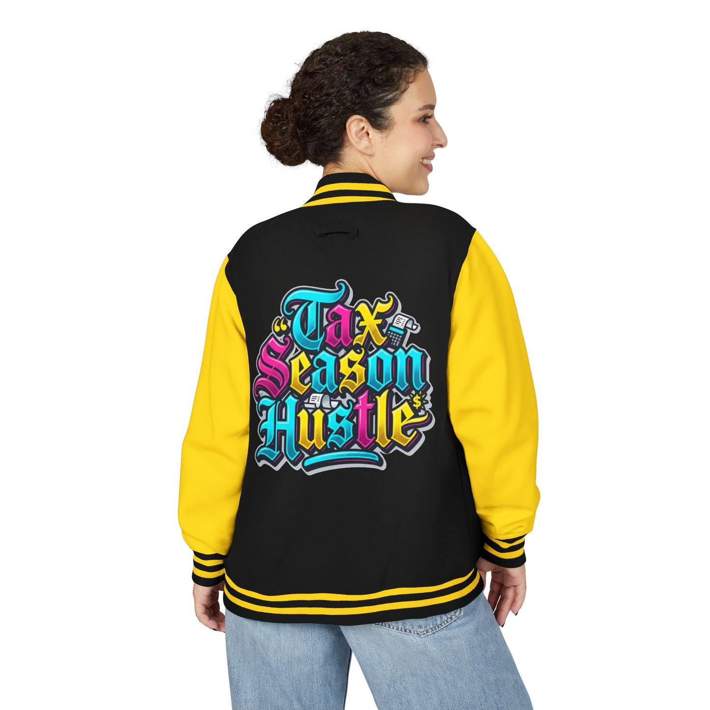 Legacy Letterman Jacket — "Tax Season Hustle" Retro Graffiti Varsity Jacket