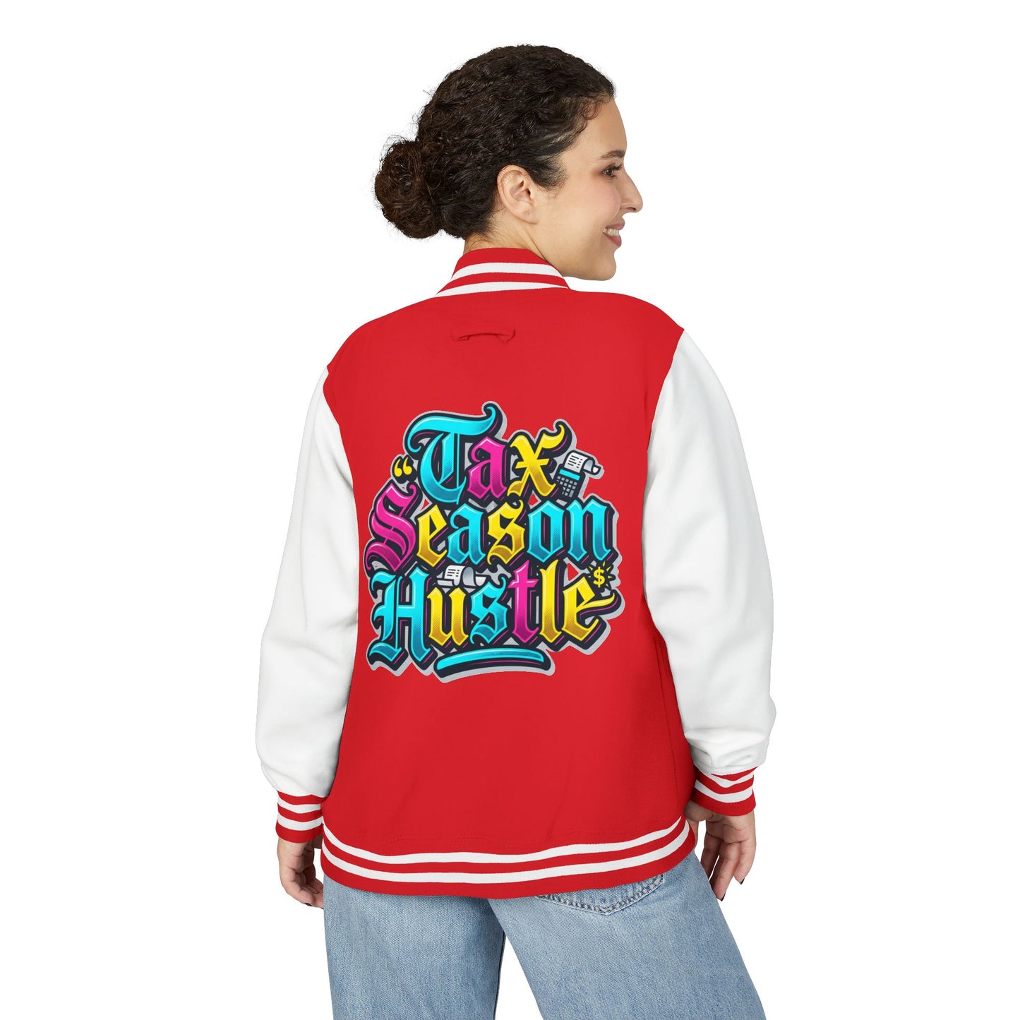 Legacy Letterman Jacket — "Tax Season Hustle" Retro Graffiti Varsity Jacket