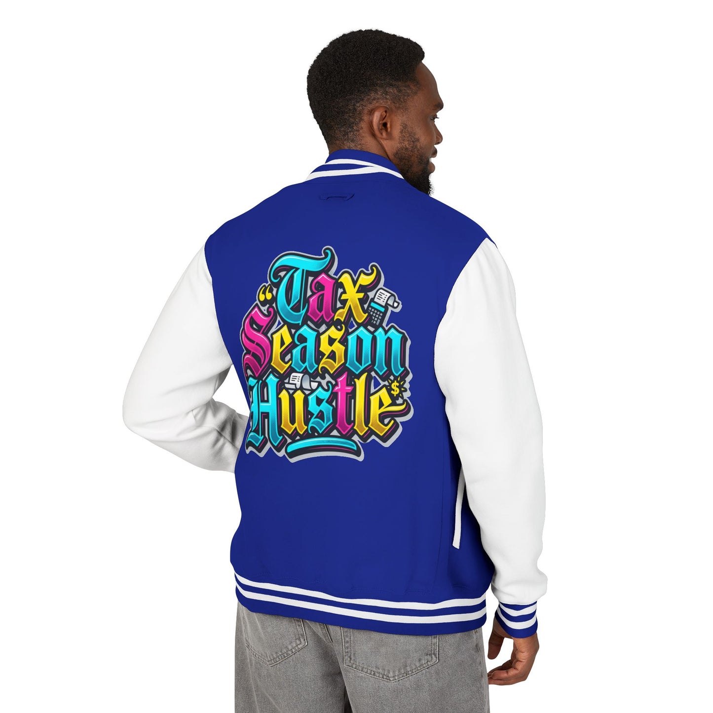 Legacy Letterman Jacket — "Tax Season Hustle" Retro Graffiti Varsity Jacket