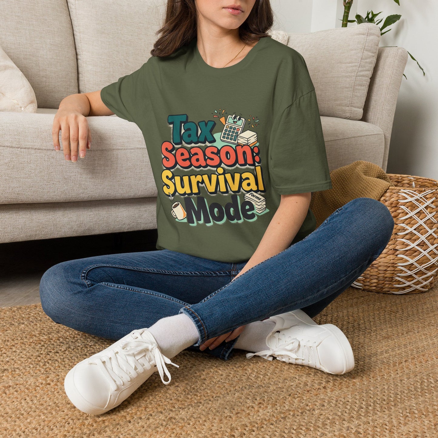 Tax Season Survival Mode T-Shirt | Tax Calculator Graphic